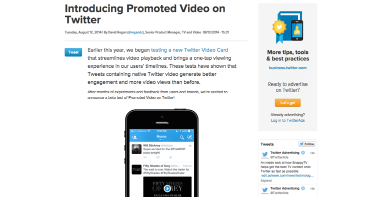 Twitter video ad screenshot